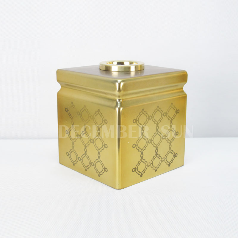 Rundes lasergeschnittenes Mosaikgoldmusterglas-Badezimmerzubehör