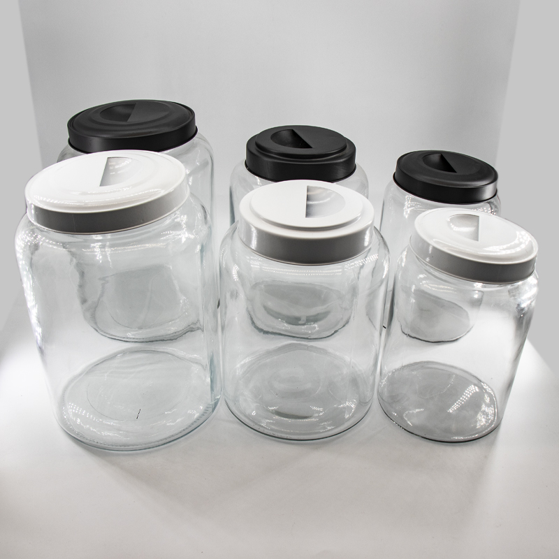 Großhandel Glasfutter-Speicher-Kanister-Gläser mit Metalldeckeln für Küche eingestellt